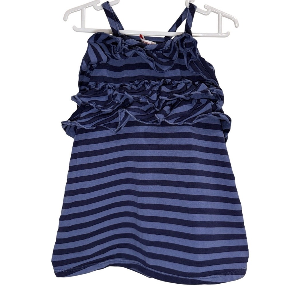 Ella Moss Kids Blue Navy Striped Ruffle‎ Tank Dress Toddler Size 18-24 Months